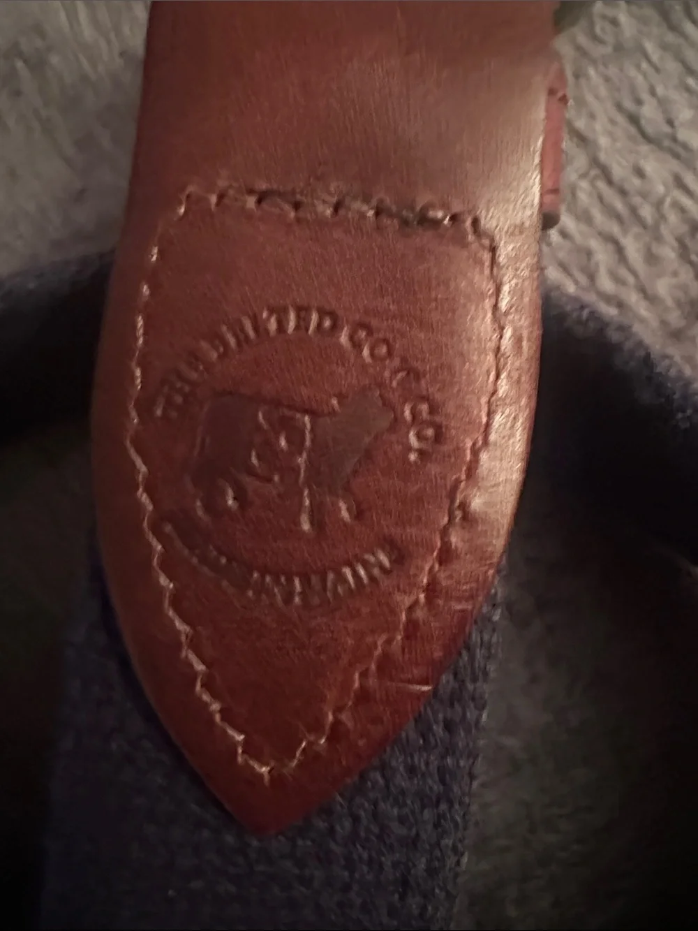 The Belted Cow Co. Men's Embroidered Navy Canvas Belt with Crescent & Palm Tree